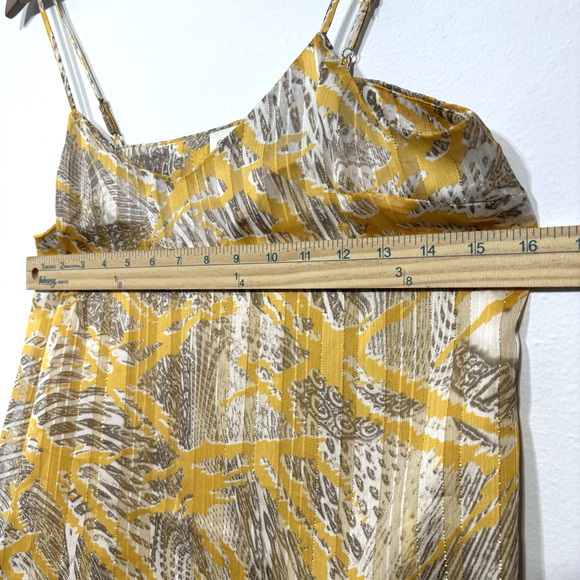 Roan Ryan Silky Lined Spaghetti Tank Top Artsy Geometric Statement Y2K Small - Picture 6 of 6